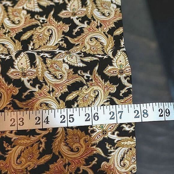 Vtg 90s black and gold paisley half sleeve button-down - Picture 10 of 11